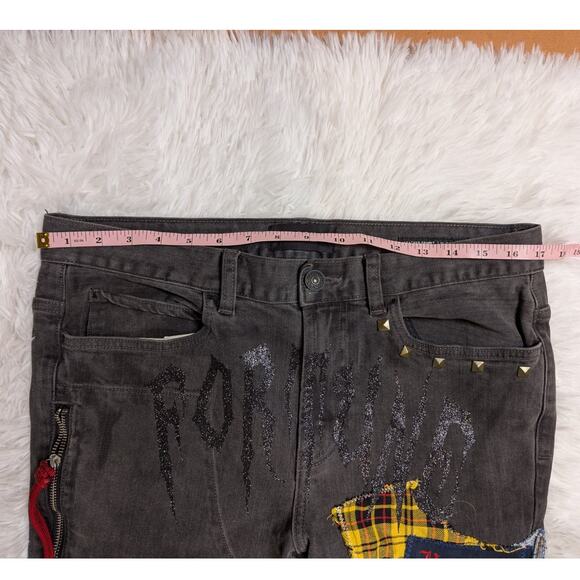 Pacsun Custom Patchwork Jeans 32x30 Y2K Punk Streetwear Denim - Picture 8 of 15